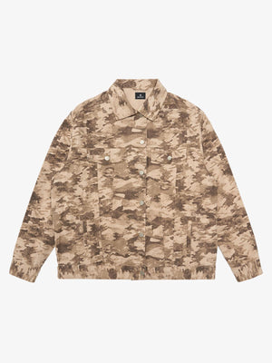Camouflage Multi-Pocket Work Denim Jacket - thumbnail 1