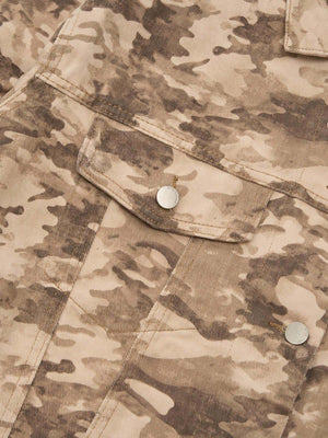 Camouflage Multi-Pocket Work Denim Jacket - thumbnail 8