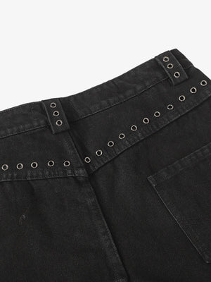 Two tone baggy jeans – back yoke grommets close-up | XoKool
