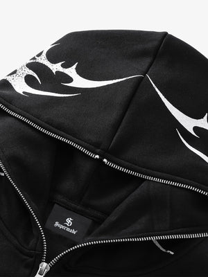 High Street Script Letter Print Zip-up Hoodie Jacket - thumbnail 19