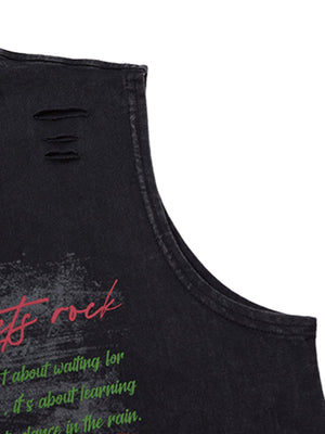 Distressed Graphic Butterfly Print Vest - thumbnail 8