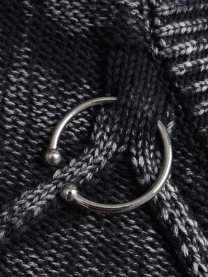 Paint Spray Hole Cable Crewneck Sweater - thumbnail 9