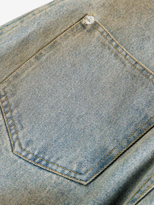 Light wash barrel jeans – back pocket close-up | XoKool
