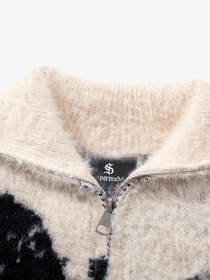 Street Subculture Angel Jacquard Cardigan Sweater - thumbnail 7