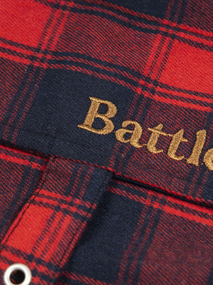 Plaid belt barrel jeans – belt close-up | XoKool
