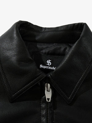 Streetwear Motorcycle Leather Bomber Jacket - thumbnail 3