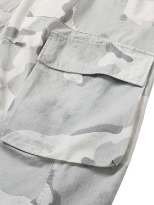 Graue Camo Ripstop Cargoshorts – Cargotasche im Detail | XoKool