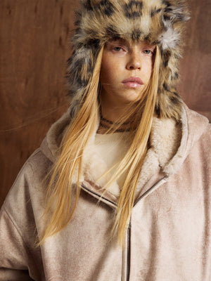 Vintage Velvet Hooded Sherpa-Lined Cotton Jacket - thumbnail 8