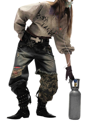 Cremefarbene Detroit Jacke mit lila Cord-Kragen – am Model, Vorderansicht ganz | XoKool