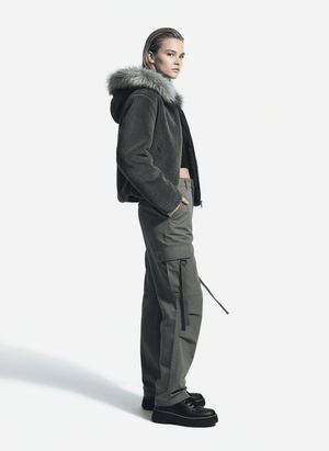 Fur Hooded Quilted Sherpa Jacket - thumbnail 10
