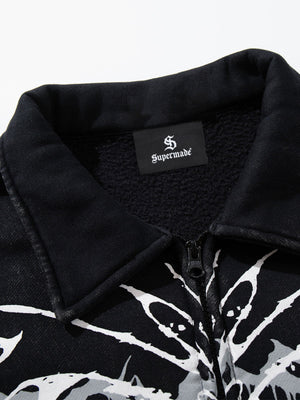 Punk Gothic Butterfly Graphic Streetwear Jacket - thumbnail 5