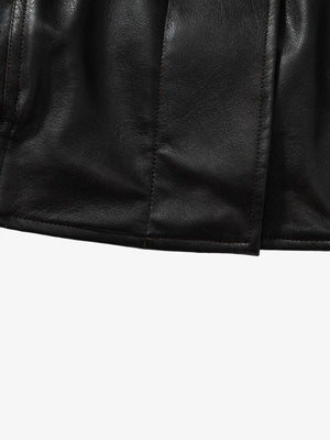 Vintage Shearling Collar Quilted Leather Jacket - thumbnail 19