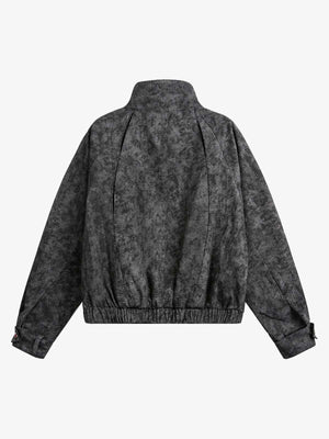 Dark Deconstructed Split Stand Collar Jacket - thumbnail 2