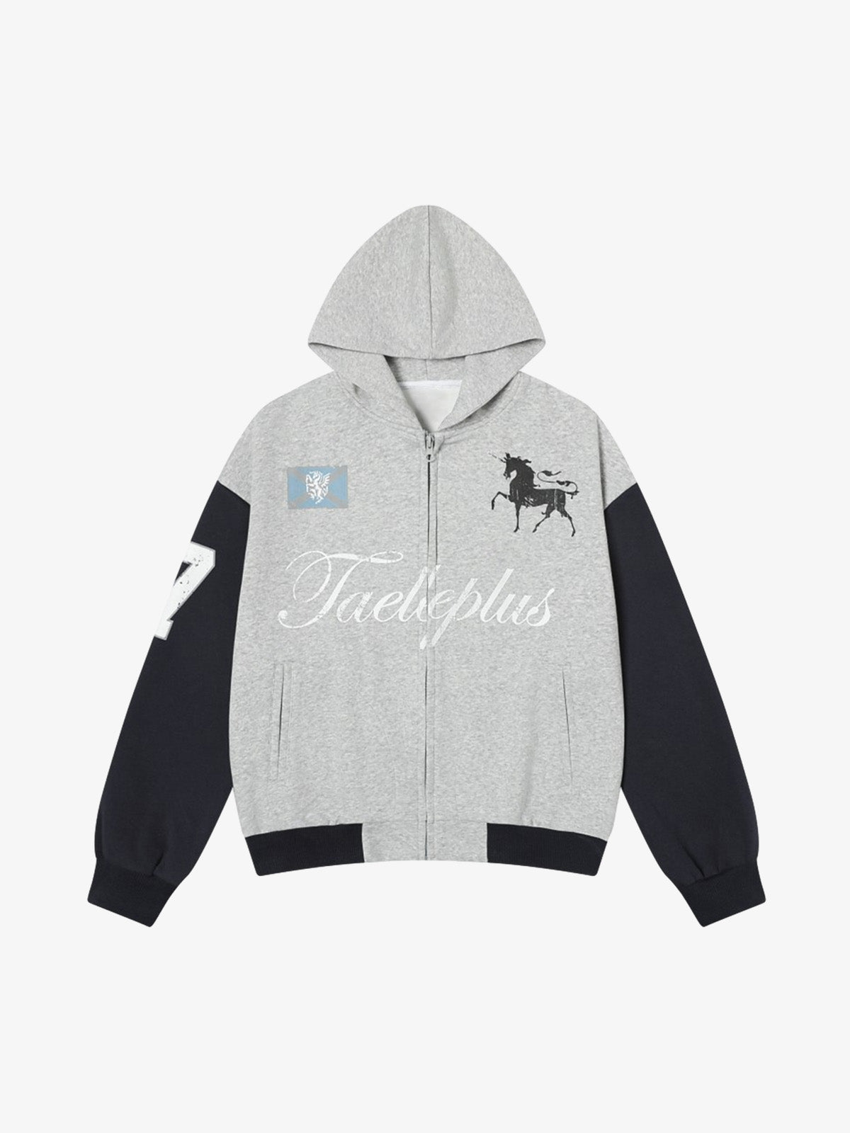 Vintage Jersey Knitted Zippered Cardigan Hooded Sweatshirt