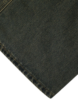 American Distressed Retro Multi pocket Workwear Washed Jeans - thumbnail 6