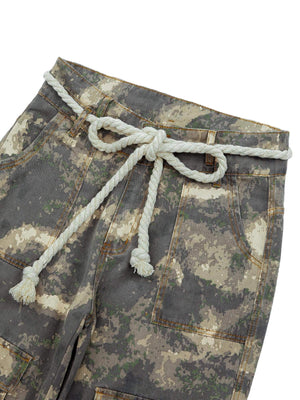 Embrace laid-back utility with the Camo Baggy Wide Leg Pockets Cargo Pants — a functional staple with bold streetwear appeal. Made from a breathable cotton blend, these relaxed-fit pants feature a drawstring waistband for customizable comfort and multiple
