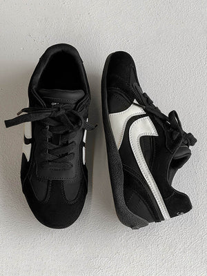 Retro Low Profile Sneaker – Schwarz, Ansicht von oben | XoKool