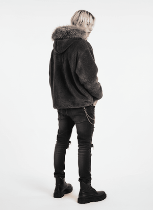 Fur Hooded Quilted Sherpa Jacket - thumbnail 9