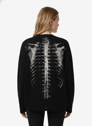 Skeleton Graphic Waffle Sweatshirt - thumbnail 4