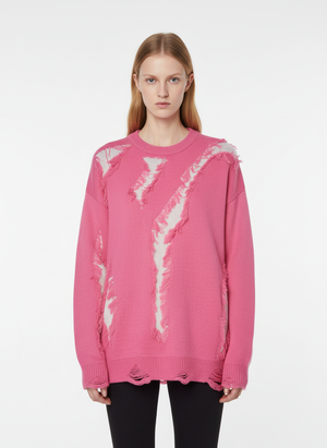 Vintage Street Distressed Ripped Knit Sweater - thumbnail 5