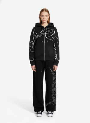 High Street Script Letter Print Zip-up Hoodie Jacket - thumbnail 7
