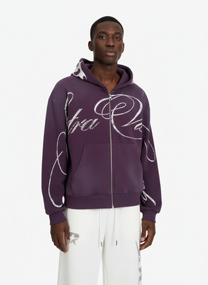 High Street Script Letter Print Zip-up Hoodie Jacket - thumbnail 3