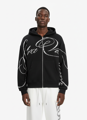 High Street Script Letter Print Zip-up Hoodie Jacket - thumbnail 6