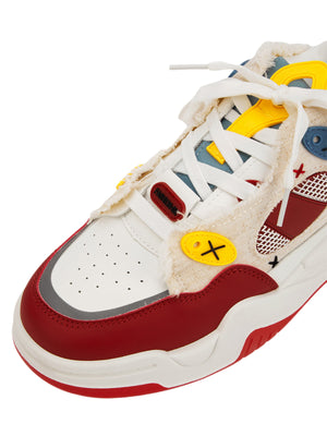 Retro Chunky Sneaker – Rot, Nahaufnahme der Kappe | XoKool