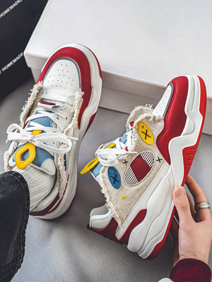 Retro Chunky Sneakers – Rot am Model | XoKool