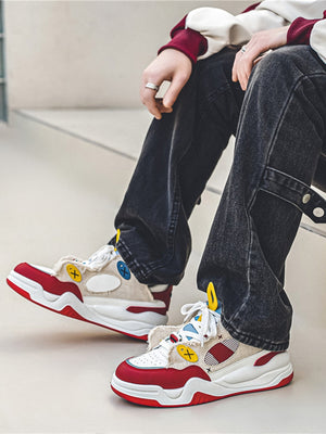 Retro Chunky Sneakers – Rot am Model | XoKool