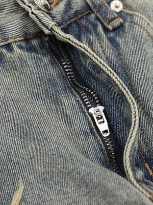 High Street Washed And Torn Work Pockets Denim Pants Streetwear - thumbnail 9
