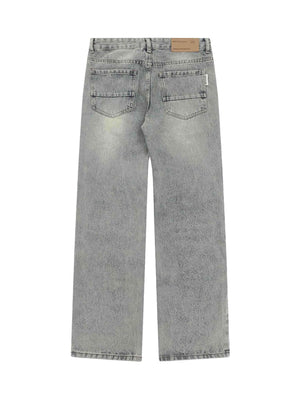 High Street Washed And Torn Work Pockets Denim Pants Streetwear - thumbnail 11