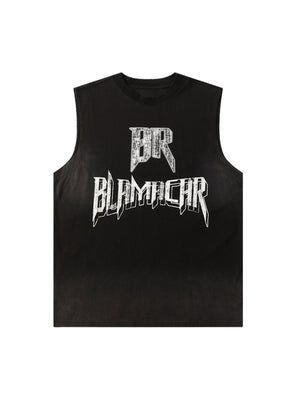 Phantom Letters BR BUMICAR Graphic Print Vest Streetwear - thumbnail 3