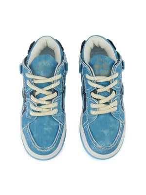 Shredded Denim Patchwork Sneakers Streetwear - thumbnail 7