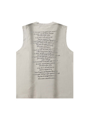 Spray Painted Lettering Ripped Print Vest Streetwear - thumbnail 7