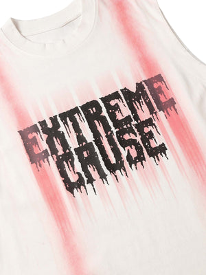 Spray Painted Lettering Ripped Print Vest Streetwear - thumbnail 10