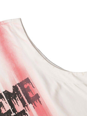 Spray Painted Lettering Ripped Print Vest Streetwear - thumbnail 2