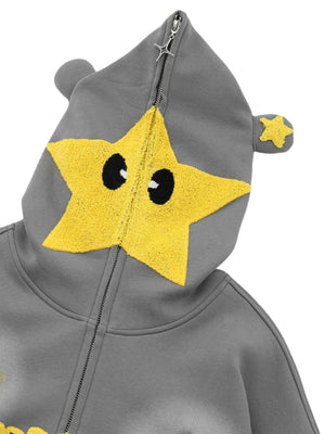 Stern Zip Hoodie – Nahaufnahme der Stern-Kapuze | XoKool