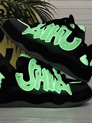 Glow Graffiti Sneakers – im Dunkeln leuchtend, schwarz | XoKool