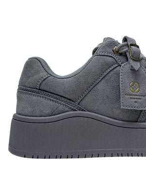 Suede-look platform sneakers – Grey heel close-up | XoKool