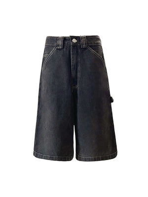 American Retro Loose Wide leg Casual Workwear Jorts Streetwear - thumbnail 1