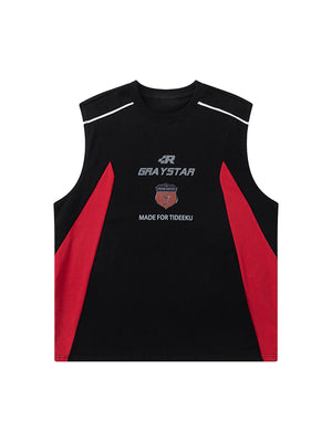 American Retro Patchwork Vest Streetwear - thumbnail 1