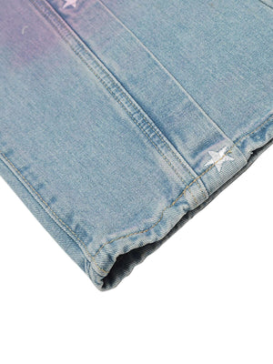 American Retro Spray painted Star Embroidered Jeans Streetwear | Xokool® - thumbnail 5