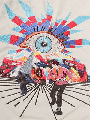 Evil Eye Embroidered Hoodie Streetwear - thumbnail 6