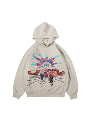 Evil Eye Embroidered Hoodie Streetwear - thumbnail 1