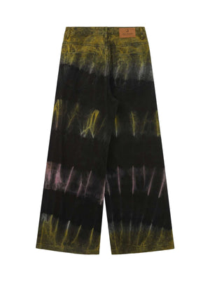 Graffiti Fun Tie Dye Straight Jeans Streetwear - thumbnail 2