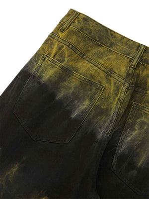 Graffiti Fun Tie Dye Straight Jeans Streetwear - thumbnail 8