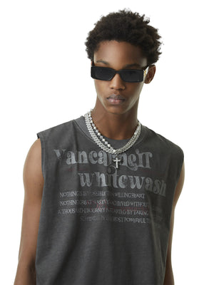 Heavy Worker Washed And Broken Retro Font VEST Streetwear - thumbnail 8