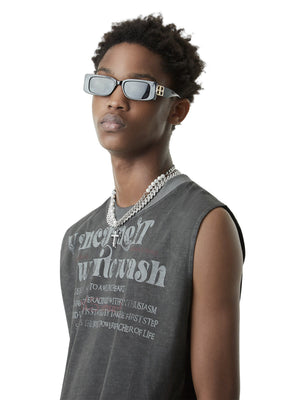Heavy Worker Washed And Broken Retro Font VEST Streetwear - thumbnail 9