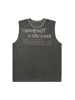 Heavy Worker Washed And Broken Retro Font VEST Streetwear - thumbnail 2